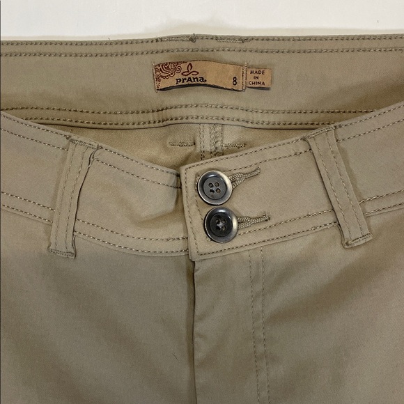 Prana Womens Khaki Hiking Shorts Size 8 Outdoor Utility Casual - Picture 2 of 11